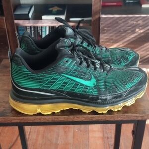 Nike Black and Green Athletic Shoes